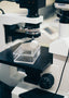A black and white microscope