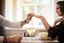 Man looking at a ring on a finger