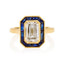 Invisible Sapphire Halo Ring
