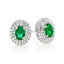 Emerald Double Halo Studs