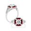 Red Ruby Cross Ring