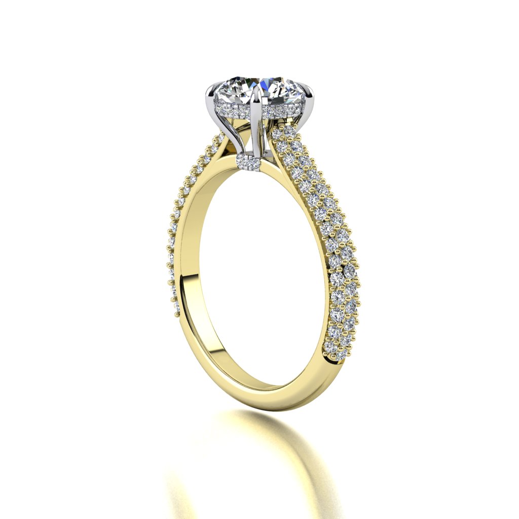Pave Diamond Engagement Ring Monica