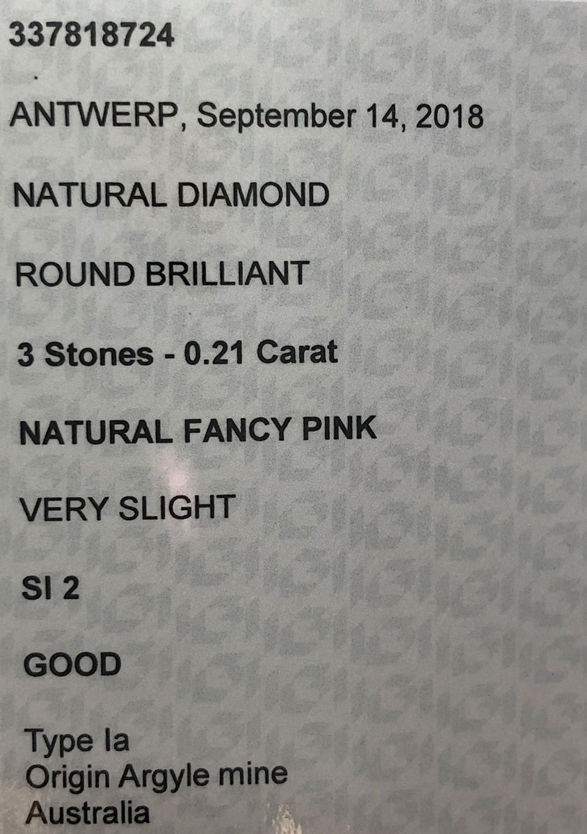VDPINK118 3 STONES – 0.21ct (Fancy Pink)